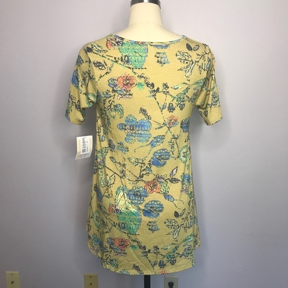 LuLaRoe Yellow Floral Perfect T- XS- NWT - Picture 4 of 6